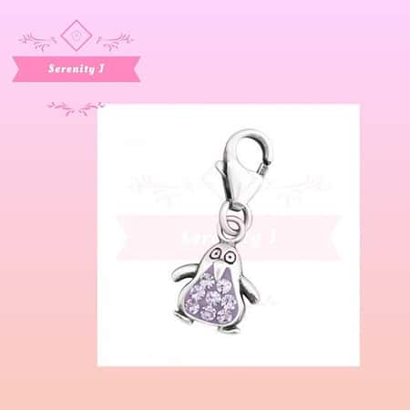 SPARKLY PENGUIN - 925 STERLING SILVER LOBSTER CLASP CHARM