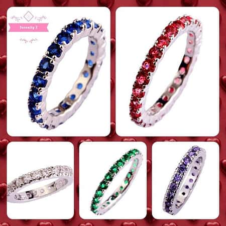 Full Band Eternity Zircon Silver Plated Ring