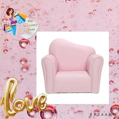 Children Single Sofa Bent Back Pink