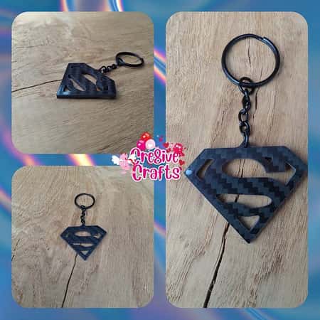Superman Carbon Fibre Keyring