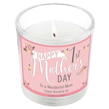 £11.99 Free UK Delivery -  Floral Bouquet 1st Mothers Day Scented Jar Candle