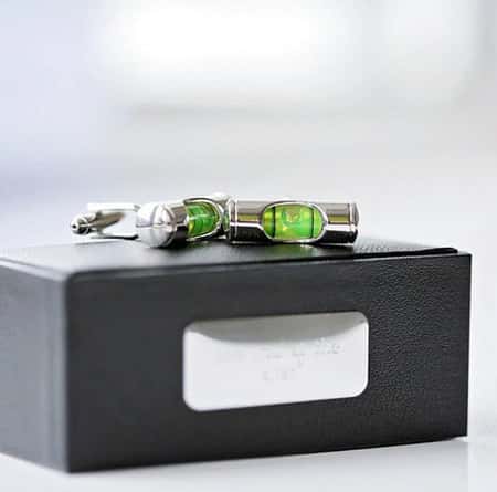 £21.99 Free UK Delivery - Spirit Level Cufflinks With Personalised Cufflink Box