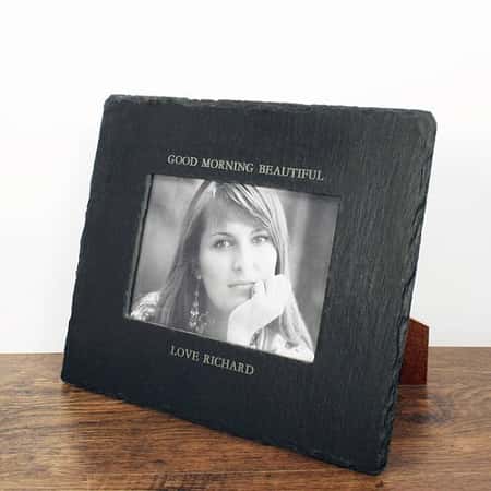 £24.99 - Free UK Delivery - Slate Landscape Photo Frame Personalised