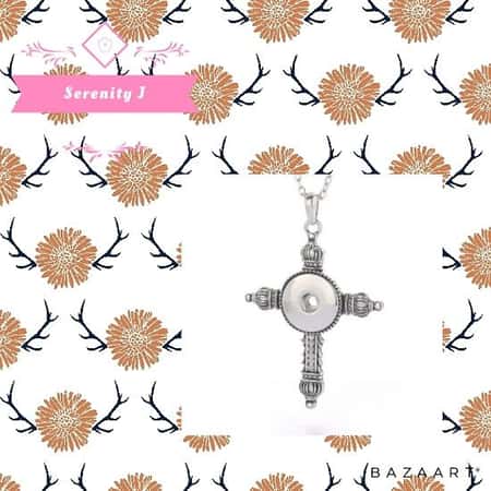 Crown Cross Snap Necklace