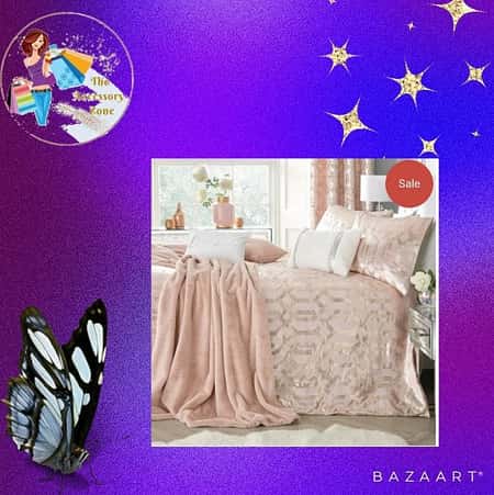 Claudette - Velvet Foil Print Duvet Cover Set in Blush - By Caprice From £49.99 Normally from £120.0