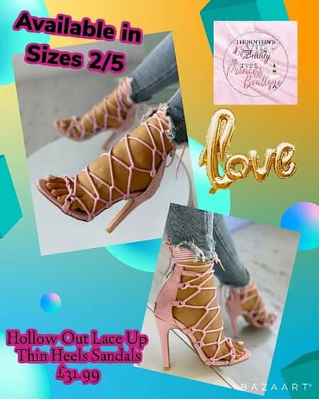 👡Hollow Out Lace Up Thin Heels Sandals👡