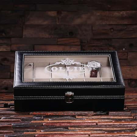 WAS £63.99 NOW £59.99 Free UK Delivery -  Bespoke 12-Timepiece Faux Leather Watch Storage Box