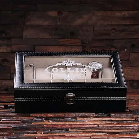 WAS £63.99 NOW £59.99 Free UK Delivery - Bespoke 12-Timepiece Faux Leather Watch Storage Box