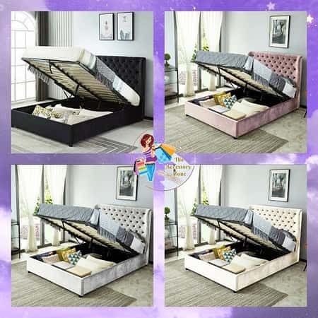 Prado crushed velvet bed (Frame Only).