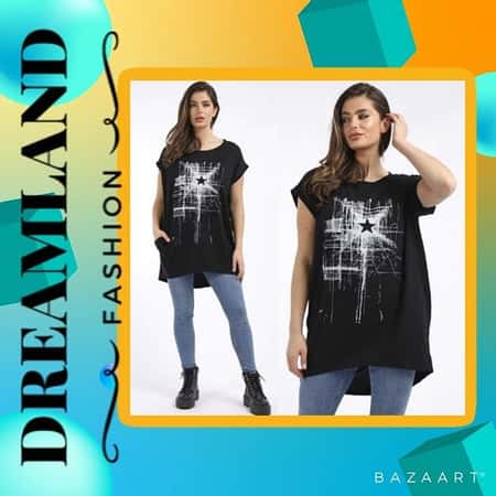 Reyna Star Print Top - Black Now £10.00 Was £19.99