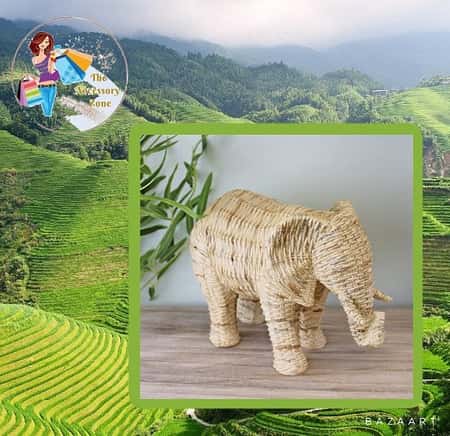 Woven Style Elephant Ornament