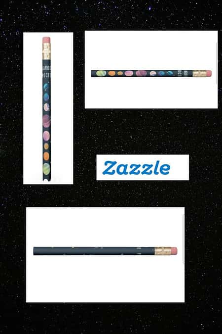 Space Planets Stars Moon Galaxy Personalised Pencil
