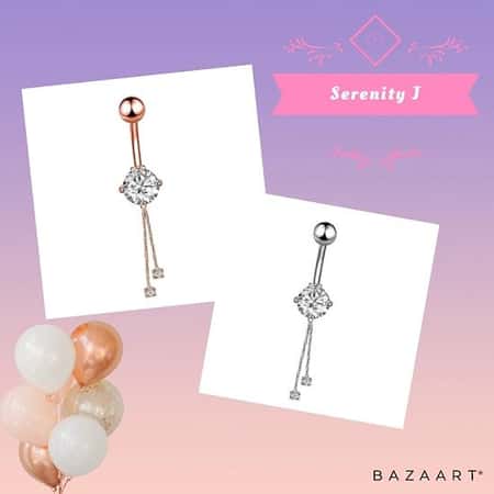 Ball and Solitaire Surgical Steel Belly Button CZ Jewellery