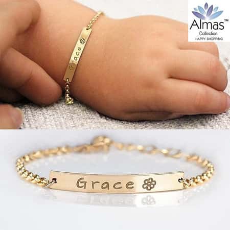 Adjustable Personalized Baby Name Bracelet, Baby ID Bracelet, Custom baby bracelet, Baby bracelet