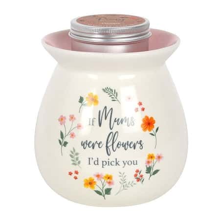 £15.99 - Free UK Delivery -  If Mums Were Flowers Wax Melt Burner Gift Set