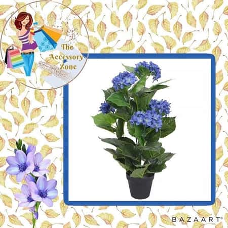 Artificial Hydrangea Plant with Pot 60 cm Blue £27.99