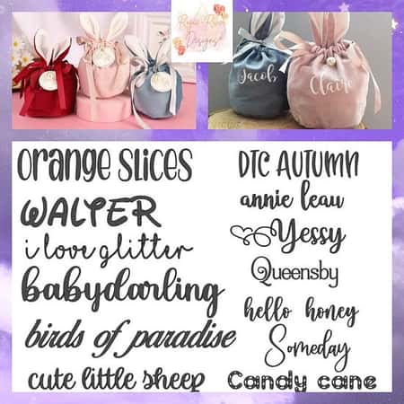 Personalised velvet bunny bag Were £5.00 Now £4.20