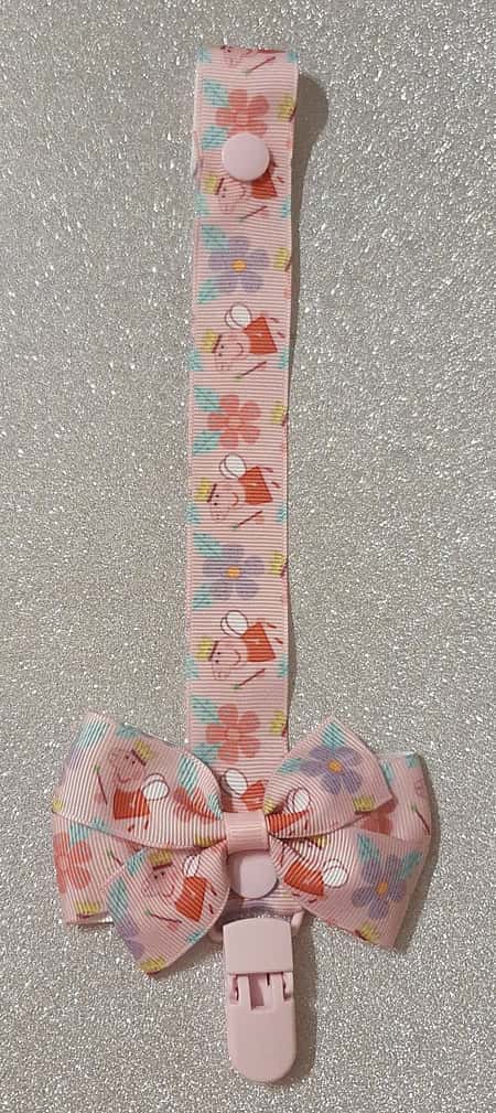 Peppa Pig Bow Dummyclip Pacifier Strap