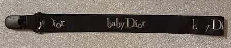 Black and Silver Baby Dior Dummyclip Pacifier Strap