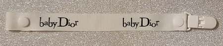 White and Black Baby Dior Dummyclip Pacifier Strap