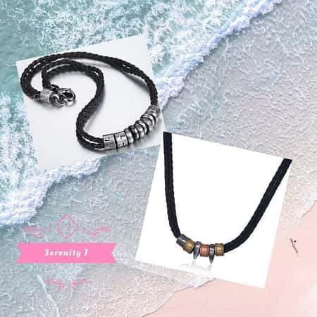 Leather Plaited Necklace with Metal Charms - 2 Options £19.95