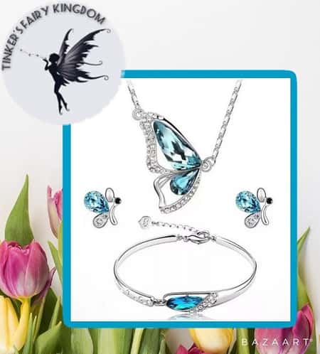 Butterfly blue Jewellery Set £8.99