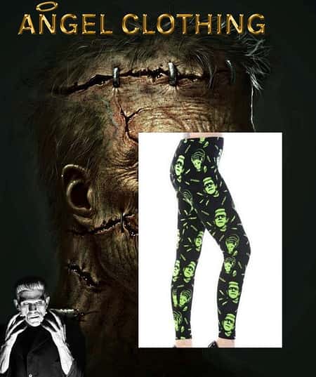 BANNED BLACK AND GREEN FRANKENSTEIN LEGGINGS £16.99