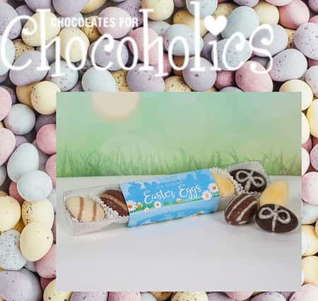 8142 Six Luxury Assorted Chocolate Easter Eggs in a Stick £3.75