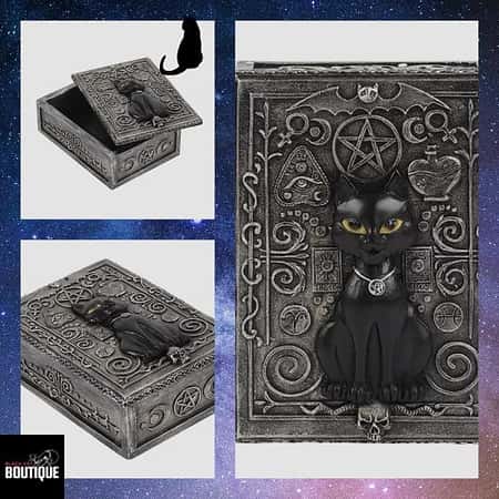 Gothic Black Cat Resin Storage Box £23.99