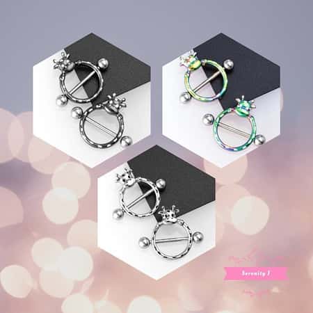 Quirky Cow Stainless steel Nipple Piercing (2)- 3 Colours £8.95
