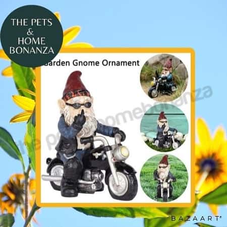 Garden gnome statue motorcycle outdoor decor £20.27