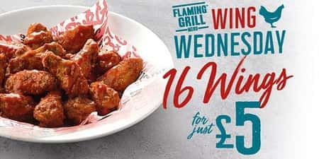 16 wings from just £5! Wings Wednesday!
