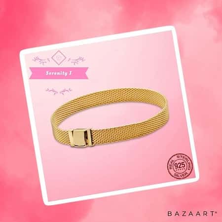925 Sterling Silver Gold Plated Slider Bracelet - 2 Sizes £17.95