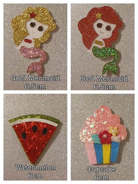 Mermaid, watermelon, cupcake hairclip