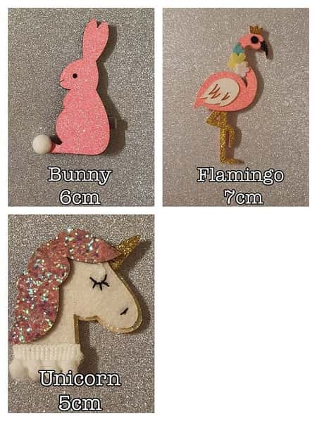 Bunny , Flamingo, unicorn Hairclip