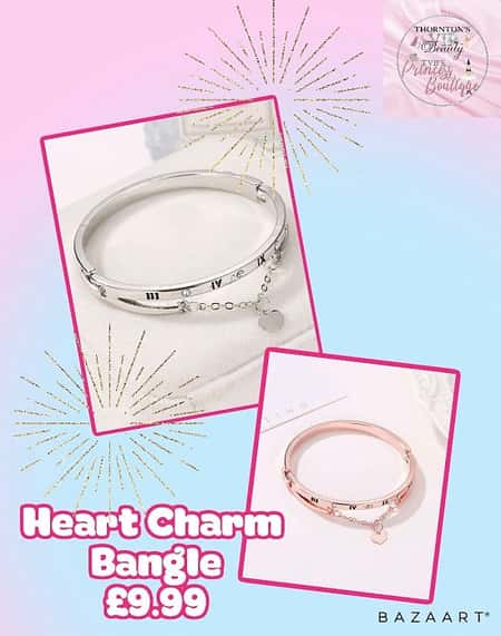Heart Charm Bangle £9.99