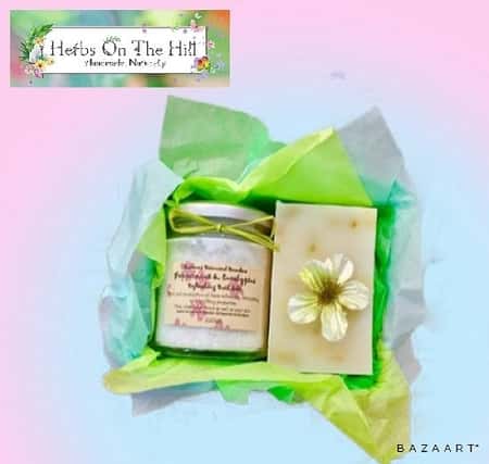 PEPPERMINT & EUCALYPTUS SOAP AND SALT BOX Now £8.00 Was £14.00