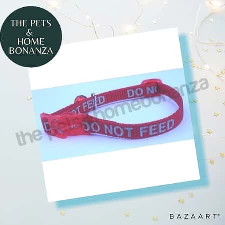 Ancol red cat follar with reflective do not feed writing £5.58