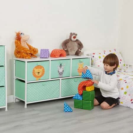 £55.99 - Free UK Delivery - Jungle 5 Drawer Kids Storage Chest