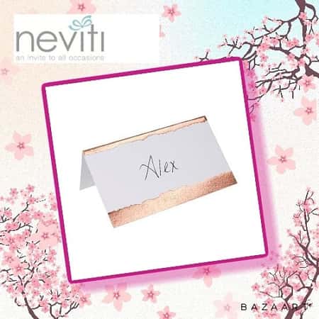Neviti Dipped in Rose Gold Place Cards - 25 £4