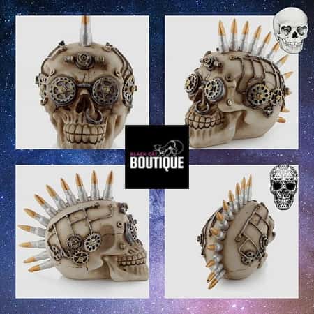Steampunk Skull Ornament - Bullet Mohican £21.99