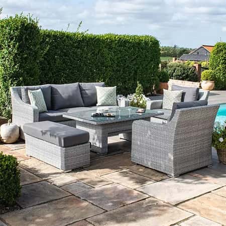 SAVE - Maze Rattan Ascot 3 Seat Sofa Dining Set with Rising Table