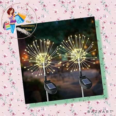 Planet Solar 90 Leds Warm White Starburst Solar Powered Garden Stake Lights £23.99