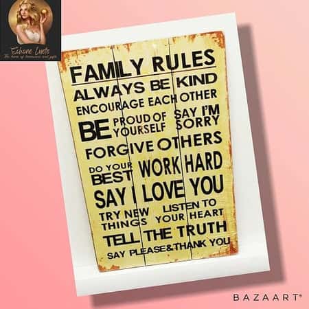 Large Family Rules Wooden Plaque £10