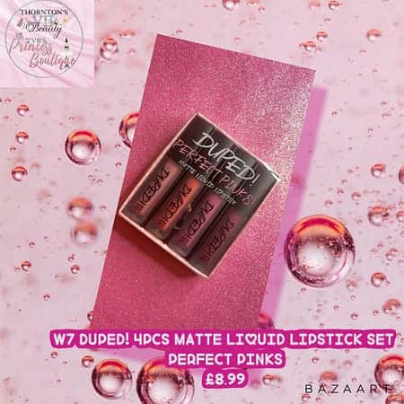 W7 Duped! 4Pcs Matte Liquid Lipstick Set Perfect Pinks £8.99