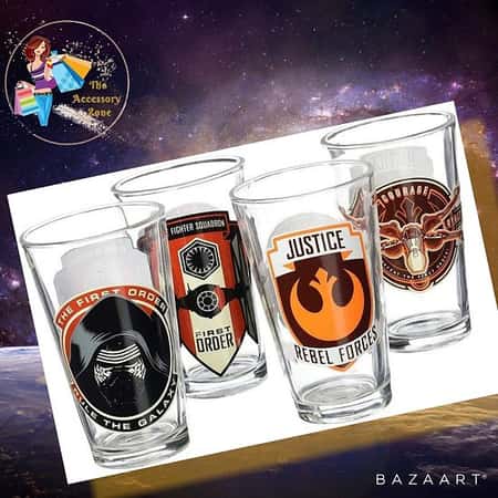 Star Wars 12PC Decorative Retro Drinking Glass Set Official Merchandise 473ml / 16oz Glass Tumblers