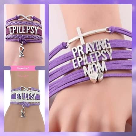 Infinity Hope Epilepsy Lilac Leather Bracelet - 3 Designs £11.95
