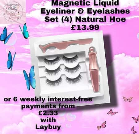 Magnetic Liquid Eyeliner & Eyelashes Set (4) Natural Hoe £13.99