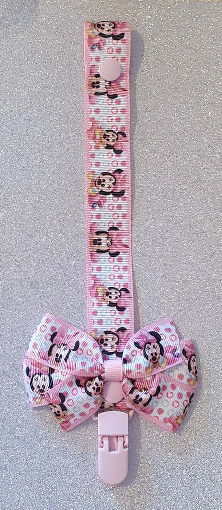 Minnie Mouse Bow Dummyclip Pacifier Strap