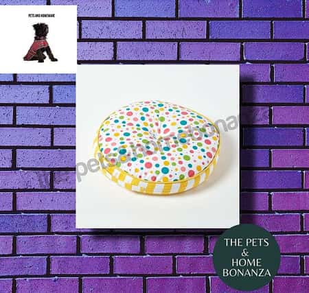 Multi Polka Dots & Yellow Stripes Round Floor Cushion £23.33
